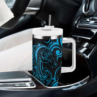 Blue Aotearoa Horse Racing Tumbler With Handle NZ Maori Pattern LT14 - Polynesian Pride