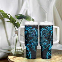 Blue Aotearoa Horse Racing Tumbler With Handle NZ Maori Pattern LT14 - Polynesian Pride