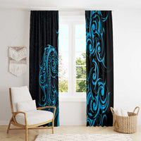 Blue Aotearoa Horse Racing Window Curtain NZ Maori Pattern LT14 - Polynesian Pride