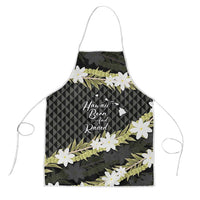 Born And Raised Aloha Hawaii Apron Kanaka Kakau Hawaiian Tiare Pakalana Lei LT14 Black - Polynesian Pride