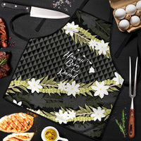 Born And Raised Aloha Hawaii Apron Kanaka Kakau Hawaiian Tiare Pakalana Lei LT14 Black - Polynesian Pride