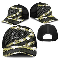 Born And Raised Aloha Hawaii Baseball Net Cap Kanaka Kakau Hawaiian Tiare Pakalana Lei LT14 - Polynesian Pride