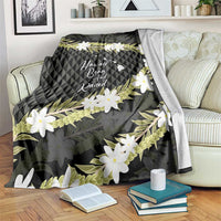 Born And Raised Aloha Hawaii Blanket Kanaka Kakau Hawaiian Tiare Pakalana Lei - Polynesian Pride