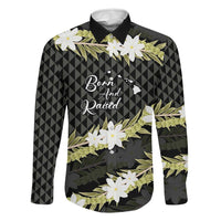Born And Raised Aloha Hawaii Family Matching Long Sleeve Bodycon Dress and Hawaiian Shirt Kanaka Kakau Hawaiian Tiare Pakalana Lei - Polynesian Pride