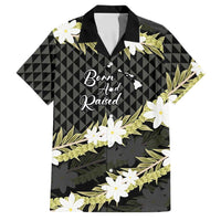 Born And Raised Aloha Hawaii Family Matching Off Shoulder Maxi Dress and Hawaiian Shirt Kanaka Kakau Hawaiian Tiare Pakalana Lei - Polynesian Pride
