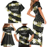 Born And Raised Aloha Hawaii Family Matching Short Sleeve Bodycon Dress and Hawaiian Shirt Kanaka Kakau Hawaiian Tiare Pakalana Lei - Polynesian Pride