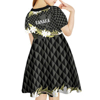 Born And Raised Aloha Hawaii Kid Short Sleeve Dress Kanaka Kakau Hawaiian Tiare Pakalana Lei - Polynesian Pride