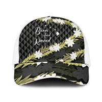 Born And Raised Aloha Hawaii Mesh Trucker Cap Kanaka Kakau Hawaiian Tiare Pakalana Lei - Polynesian Pride