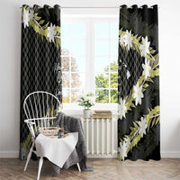 Born And Raised Aloha Hawaii Window Curtain Kanaka Kakau Hawaiian Tiare Pakalana Lei - Polynesian Pride
