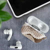 Brown Hawaii Tiare and Shell Lei AirPods Case Hawaiian Palaka Luxury Vibes - Polynesian Pride