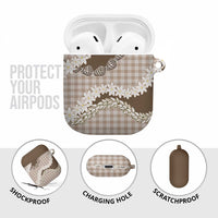 Brown Hawaii Tiare and Shell Lei AirPods Case Hawaiian Palaka Luxury Vibes - Polynesian Pride