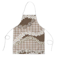 Brown Hawaii Tiare and Shell Lei Apron Hawaiian Palaka Luxury Vibes LT14 Brown - Polynesian Pride