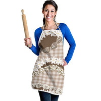 Brown Hawaii Tiare and Shell Lei Apron Hawaiian Palaka Luxury Vibes LT14 - Polynesian Pride
