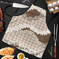Brown Hawaii Tiare and Shell Lei Apron Hawaiian Palaka Luxury Vibes LT14 Brown - Polynesian Pride