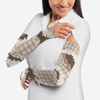 Brown Hawaii Tiare and Shell Lei Arm Sleeves Hawaiian Palaka Luxury Vibes LT14 - Polynesian Pride