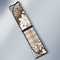 Brown Hawaii Tiare and Shell Lei Auto Sun Shade Hawaiian Palaka Luxury Vibes - Polynesian Pride