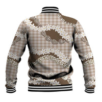 Brown Hawaii Tiare and Shell Lei Baseball Jacket Hawaiian Palaka Luxury Vibes LT14 - Polynesian Pride