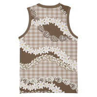 Brown Hawaii Tiare and Shell Lei Basketball Jersey Hawaiian Palaka Luxury Vibes LT14 - Polynesian Pride
