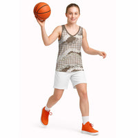 Brown Hawaii Tiare and Shell Lei Basketball Jersey Hawaiian Palaka Luxury Vibes LT14 - Polynesian Pride