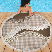 Brown Hawaii Tiare and Shell Lei Beach Blanket Hawaiian Palaka Luxury Vibes - Polynesian Pride