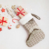 Brown Hawaii Tiare and Shell Lei Christmas Stocking Hawaiian Palaka Luxury Vibes - Polynesian Pride