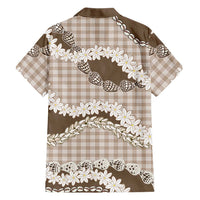 Brown Hawaii Tiare and Shell Lei Family Matching Tank Maxi Dress and Hawaiian Shirt Hawaiian Palaka Luxury Vibes - Polynesian Pride