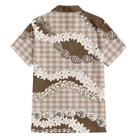 Brown Hawaii Tiare and Shell Lei Hawaiian Shirt Hawaiian Palaka Luxury Vibes LT14 - Polynesian Pride