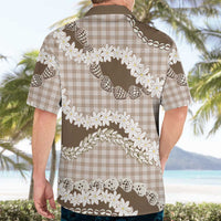 Brown Hawaii Tiare and Shell Lei Hawaiian Shirt Hawaiian Palaka Luxury Vibes LT14 - Polynesian Pride
