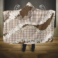 Brown Hawaii Tiare and Shell Lei Hooded Blanket Hawaiian Palaka Luxury Vibes LT14 - Polynesian Pride