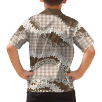 Brown Hawaii Tiare and Shell Lei Kid Hawaiian Shirt Hawaiian Palaka Luxury Vibes LT14 - Polynesian Pride