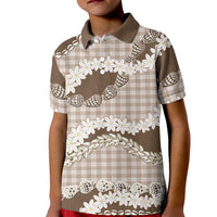 Brown Hawaii Tiare and Shell Lei Kid Polo Shirt Hawaiian Palaka Luxury Vibes LT14 Kid Brown - Polynesian Pride
