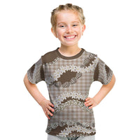 Brown Hawaii Tiare and Shell Lei Kid T Shirt Hawaiian Palaka Luxury Vibes - Polynesian Pride