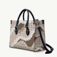 Brown Hawaii Tiare and Shell Lei Leather Bag Hawaiian Palaka Luxury Vibes - Polynesian Pride