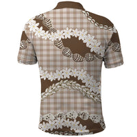 Brown Hawaii Tiare and Shell Lei Polo Shirt Hawaiian Palaka Luxury Vibes LT14 - Polynesian Pride