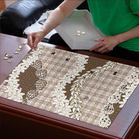 Brown Hawaii Tiare and Shell Lei Puzzle Hawaiian Palaka Luxury Vibes LT14 - Polynesian Pride