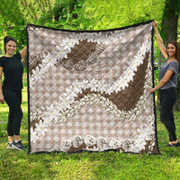 Brown Hawaii Tiare and Shell Lei Quilt Hawaiian Palaka Luxury Vibes - Polynesian Pride