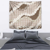 Brown Hawaii Tiare and Shell Lei Tapestry Hawaiian Palaka Luxury Vibes - Polynesian Pride