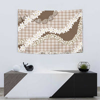 Brown Hawaii Tiare and Shell Lei Tapestry Hawaiian Palaka Luxury Vibes - Polynesian Pride