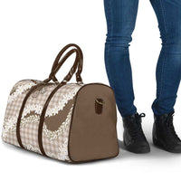 Brown Hawaii Tiare and Shell Lei Travel Bag Hawaiian Palaka Luxury Vibes - Polynesian Pride