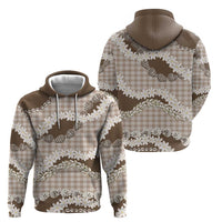 Brown Hawaii Tiare and Shell Lei Zip Hoodie Hawaiian Palaka Luxury Vibes LT14 - Polynesian Pride