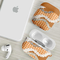 Orange Hawaii Tiare and Shell Lei AirPods Case Hawaiian Palaka Luxury Vibes - Polynesian Pride