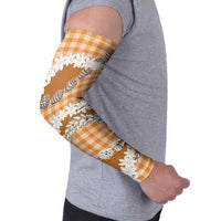 Orange Hawaii Tiare and Shell Lei Arm Sleeves Hawaiian Palaka Luxury Vibes LT14 - Polynesian Pride