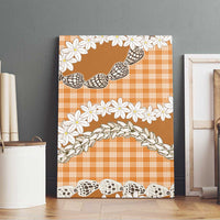 Orange Hawaii Tiare and Shell Lei Canvas Wall Art Hawaiian Palaka Luxury Vibes LT14 - Polynesian Pride