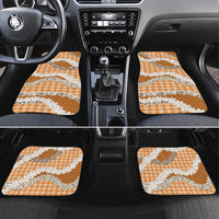 Orange Hawaii Tiare and Shell Lei Car Mats Hawaiian Palaka Luxury Vibes - Polynesian Pride