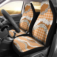 Orange Hawaii Tiare and Shell Lei Car Seat Cover Hawaiian Palaka Luxury Vibes - Polynesian Pride
