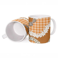 Orange Hawaii Tiare and Shell Lei Ceramic Mug Hawaiian Palaka Luxury Vibes LT14 - Polynesian Pride