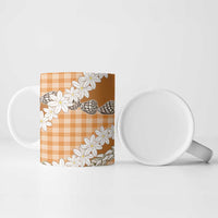 Orange Hawaii Tiare and Shell Lei Ceramic Mug Hawaiian Palaka Luxury Vibes LT14 - Polynesian Pride