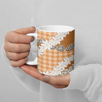 Orange Hawaii Tiare and Shell Lei Ceramic Mug Hawaiian Palaka Luxury Vibes LT14 - Polynesian Pride