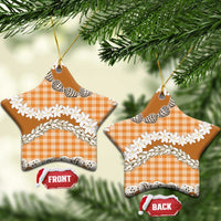 Orange Hawaii Tiare and Shell Lei Ceramic Ornament Hawaiian Palaka Luxury Vibes - Polynesian Pride