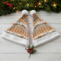 Orange Hawaii Tiare and Shell Lei Christmas Santa Hat Hawaiian Palaka Luxury Vibes - Polynesian Pride